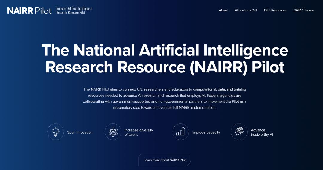 美国国家AI研究资源试点项目上线，NASA、英伟达、OpenAI等捐赠关键基础资源