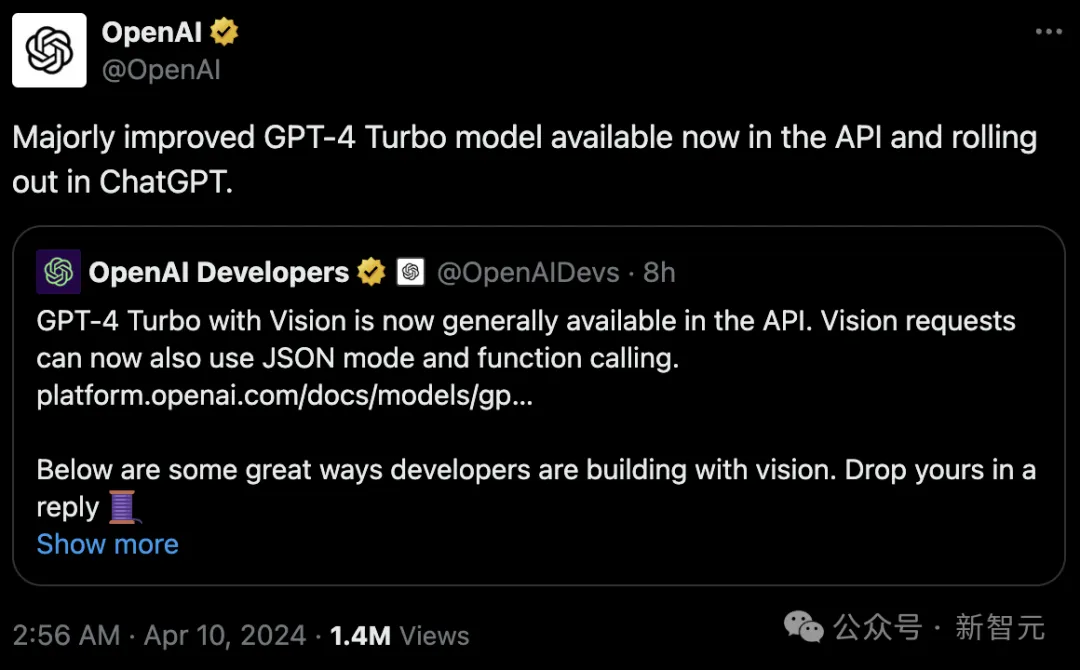 「视觉版」GPT-4 Turbo重磅升级！ChatGPT 40条消息限制或取消