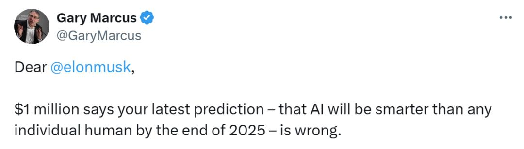 硅谷 CEO 立「千万赌约」，邀马斯克应战：“我用 1000 万美元，赌你的 AI 预测是错的！”