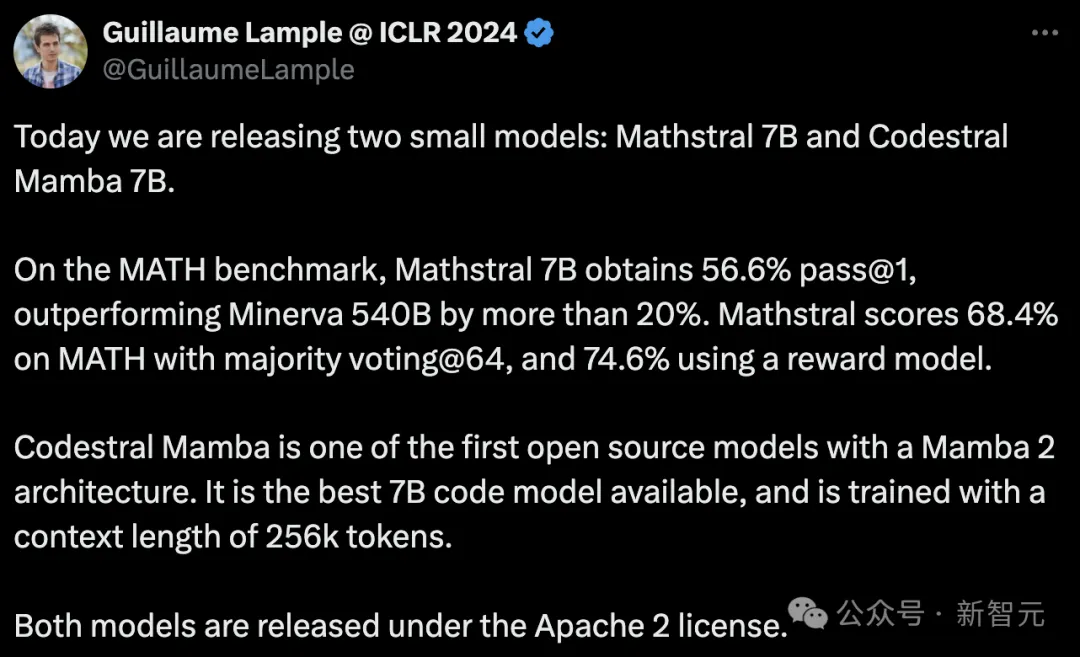 原作亲自下场！Mistral首款开源7B Mamba模型「埃及艳后」效果惊艳