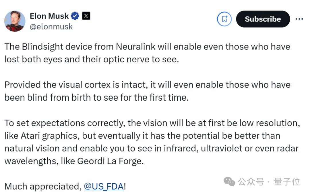 马斯克盯上了盲人，Neuralink下一代脑机接口产品获批