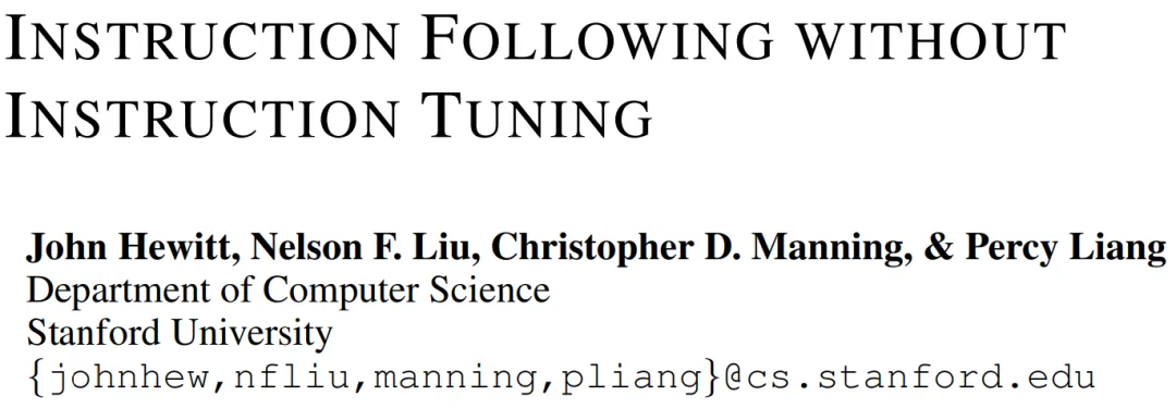 斯坦福新作：无指令调优的指令遵循
