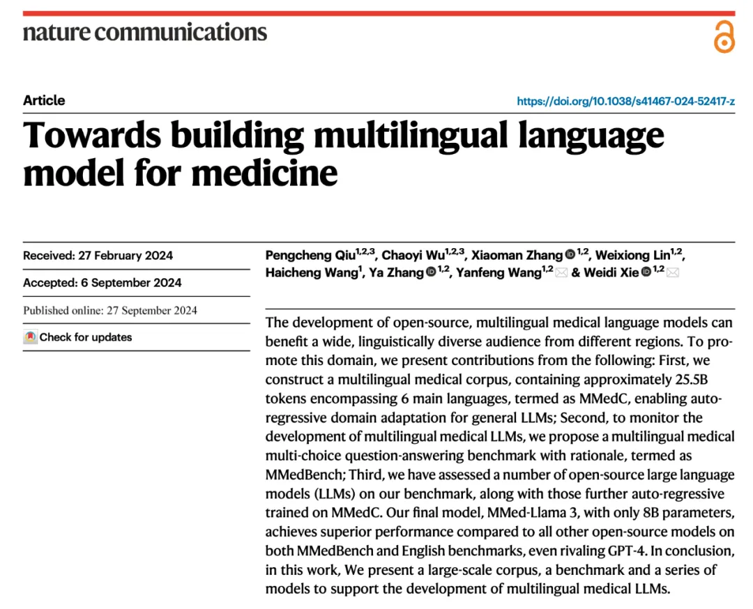 迈向多语言医疗大模型：大规模预训练语料、开源模型与全面基准测试