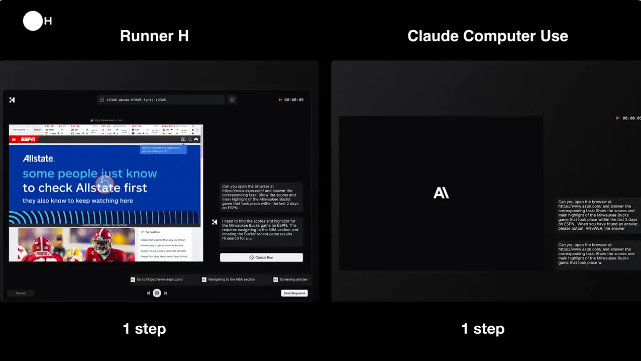 Claude傻眼了！Runner H硬刚上线，用速度告诉你啥叫未来！