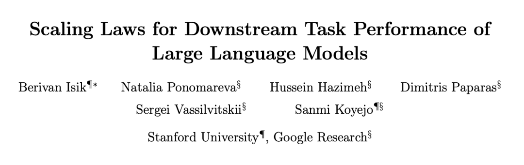 大模型Scaling Law同样适用于下游任务性能？斯坦福、谷歌最新研究揭秘