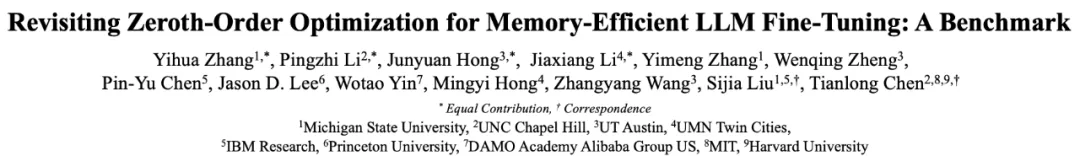 ICML 2024高分论文 | 零阶优化器微调大模型，大幅降低内存