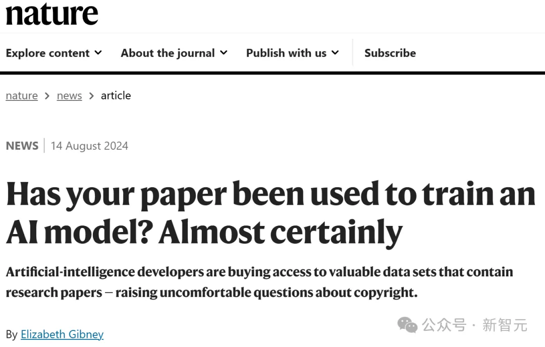 Nature曝惊人内幕：论文被天价卖出喂AI！出版商狂赚上亿，作者0收入