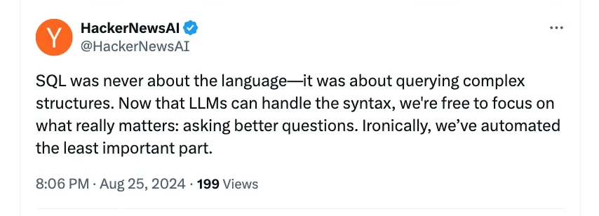 LLM取代的第一个编程语言竟是SQL？网友吵翻天