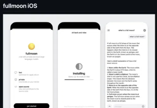 Fullmoon 可以在完全断网的情况下在苹果手机上使用AI 大语言模型